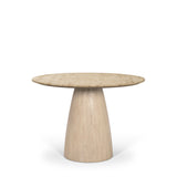 Allyson 42" Light Wood Base w/ Travertine Top Dining Table from Mercana - Luna Furniture