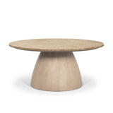 Allyson 36" Light Wood Base w/ Travertine Top Coffee Table from Mercana - Luna Furniture