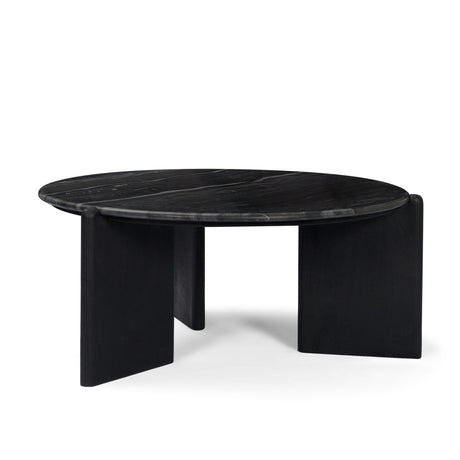 Rumer Black Wood w/ Black Marble Coffee Table from Mercana - Luna Furniture