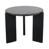 Rumer Black Wood w/ Black Marble Side Table from Mercana - Luna Furniture