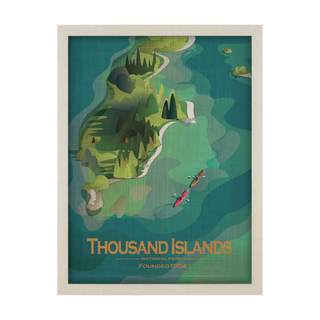 Thousand Islands GO (L) by Mercana Studio Textured Framed Artwork Matted from Mercana - Luna Furniture