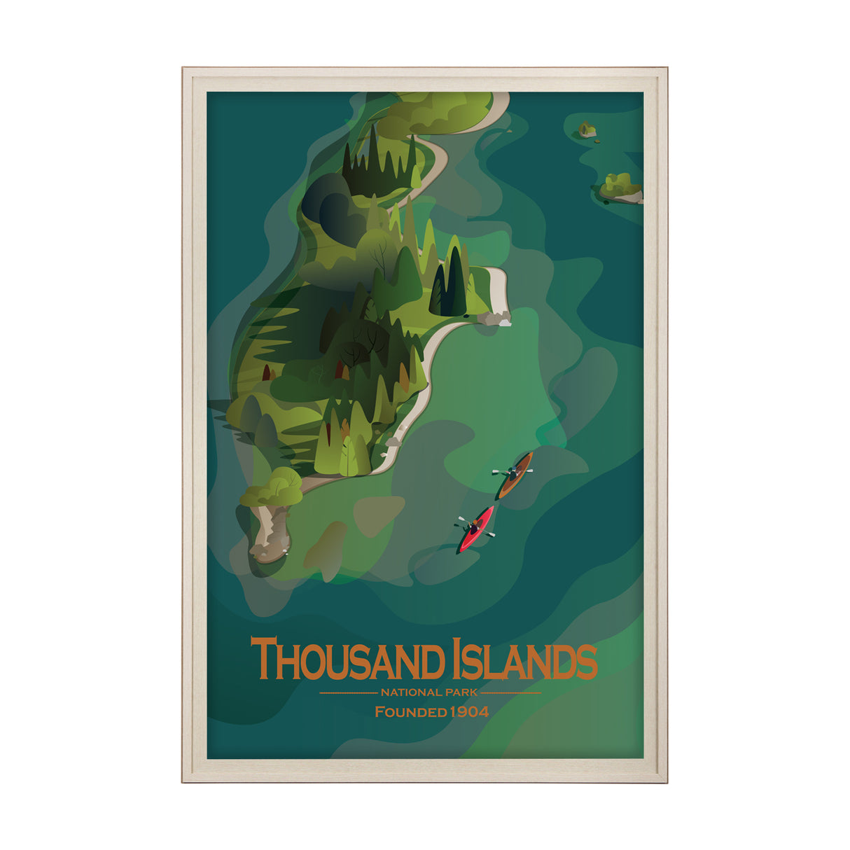 Thousand Islands GO (XL) by Mercana Studio Framed Artwork Matted under Glass from Mercana - Luna Furniture