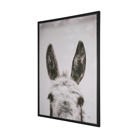 Downward Facing Donkey Sepia by Nathan Larson Textured Framed Canvas Photo Print from Mercana - Luna Furniture