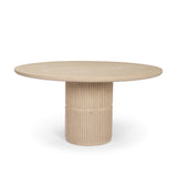 Sorrano 59" Botticino Marble Round w/ Fluted Base Dining Table from Mercana - Luna Furniture