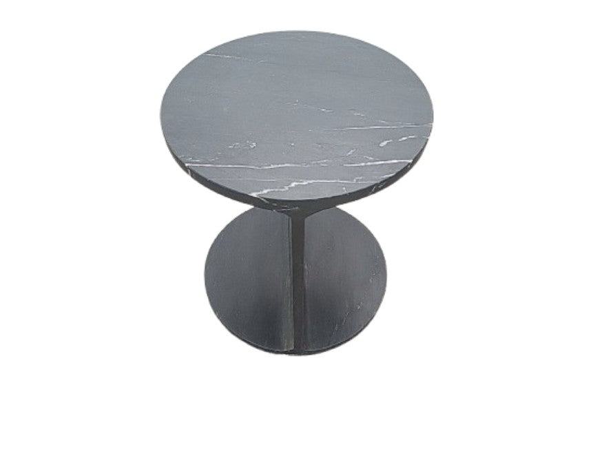 Forma Nero Black Marble Round Side Table from Mercana - Luna Furniture