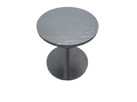 Forma Nero Black Marble Round Side Table from Mercana - Luna Furniture