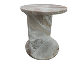 Forma Rosa Pink Marble Round Side Table from Mercana - Luna Furniture