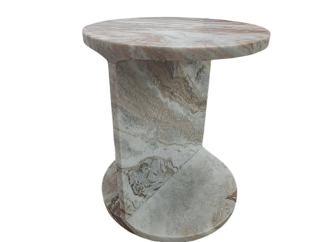 Forma Rosa Pink Marble Round Side Table from Mercana - Luna Furniture