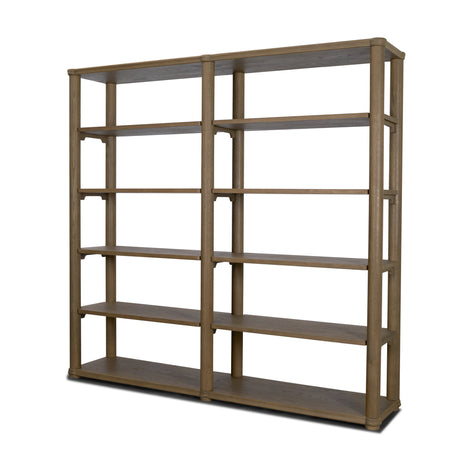 Alden Medium Brown Wood Open Shelving Unit from Mercana - Luna Furniture