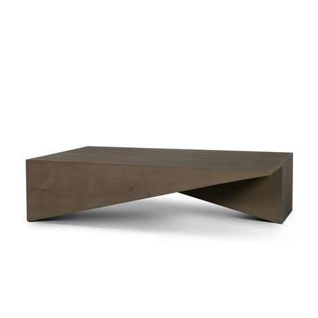 West Mid-Brown Oak Wood Rectangular Coffee Table from Mercana - Luna Furniture