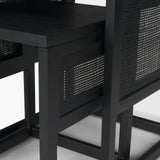 Grier Set of 2 Black Wood w/ Black Cane Nesting Accent Tables from Mercana - Luna Furniture