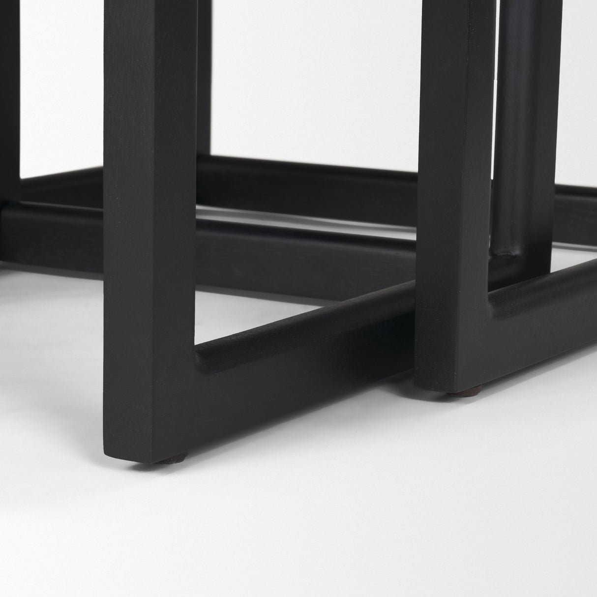 Grier Set of 2 Black Wood w/ Black Cane Nesting Accent Tables from Mercana - Luna Furniture