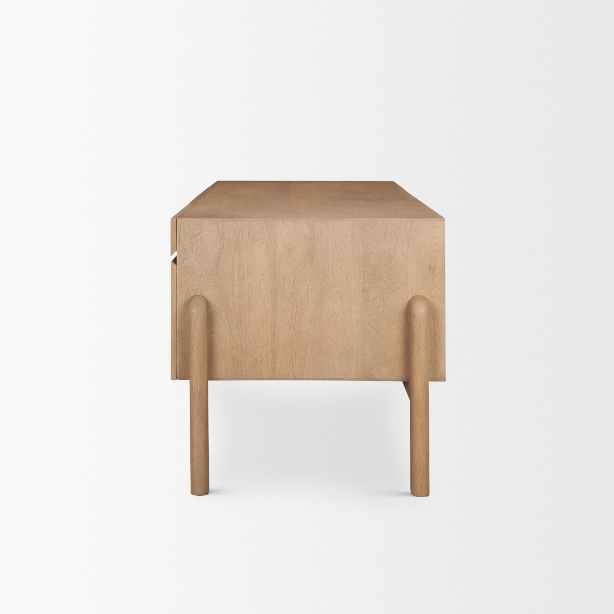 Trellyn Light Brown Solid Wood Carved Woven Desk from Mercana - Luna Furniture