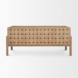 Trellyn Light Brown Solid Wood Carved Woven Desk from Mercana - Luna Furniture