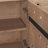 Trellyn Light Brown Solid Wood Carved Woven Desk from Mercana - Luna Furniture