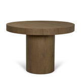 Lyonne 42" Round Medium Brown Oak Wood Pedestal Dining Table from Mercana - Luna Furniture