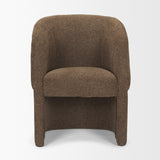 Curtis Brown Fabric Barrelback Half-Moon Base Dining Armchair from Mercana - Luna Furniture