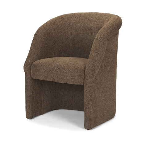 Curtis Brown Fabric Barrelback Half-Moon Base Dining Armchair from Mercana - Luna Furniture