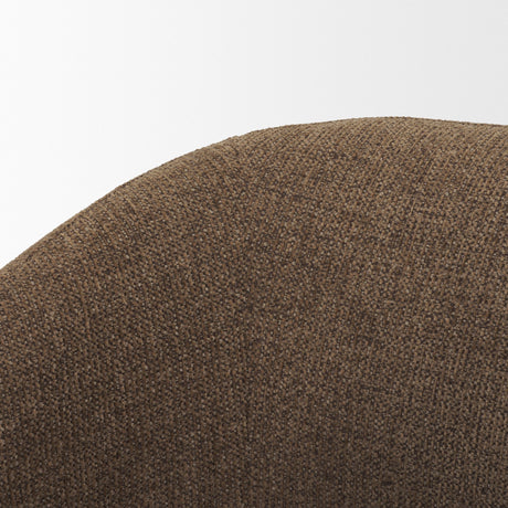 Curtis Brown Fabric Barrelback Half-Moon Base Dining Armchair from Mercana - Luna Furniture