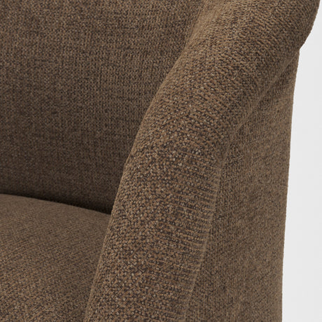 Curtis Brown Fabric Barrelback Half-Moon Base Dining Armchair from Mercana - Luna Furniture