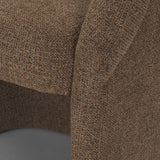 Curtis Brown Fabric Barrelback Half-Moon Base Dining Armchair from Mercana - Luna Furniture