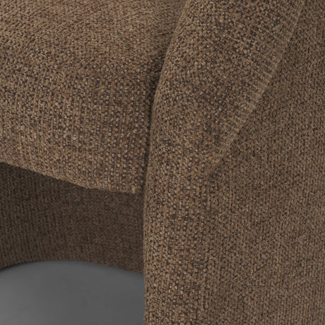 Curtis Brown Fabric Barrelback Half-Moon Base Dining Armchair from Mercana - Luna Furniture