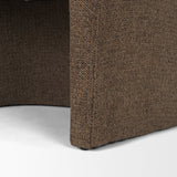 Curtis Brown Fabric Barrelback Half-Moon Base Dining Armchair from Mercana - Luna Furniture