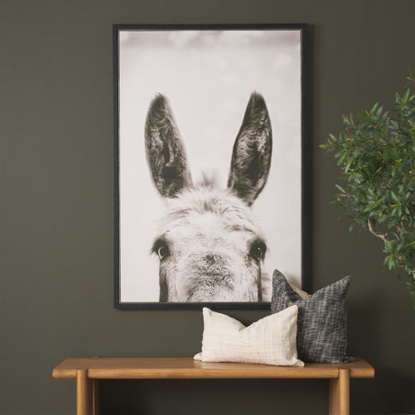 Downward Facing Donkey Sepia by Nathan Larson Textured Framed Canvas Photo Print from Mercana - Luna Furniture