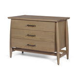 Hollis Gray-Brown Wood 3-Drawer Closed Nightstand from Mercana - Luna Furniture