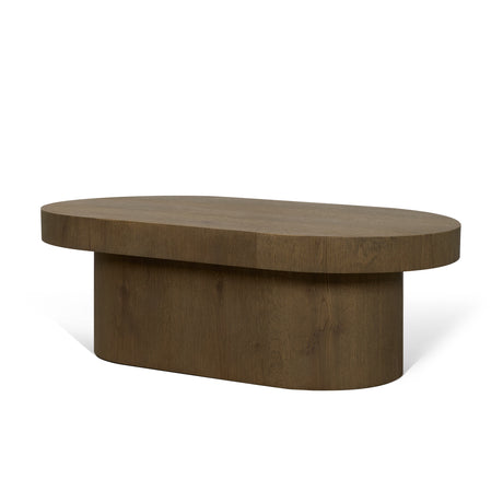Lyonne Oblong Medium Brown Oak Wood Coffee Table from Mercana - Luna Furniture