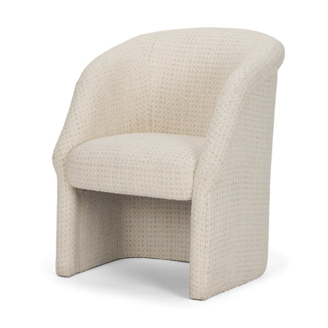 Curtis Cream Fabric Barrelback Half-Moon Base Dining Armchair from Mercana - Luna Furniture