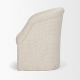 Curtis Cream Fabric Barrelback Half-Moon Base Dining Armchair from Mercana - Luna Furniture