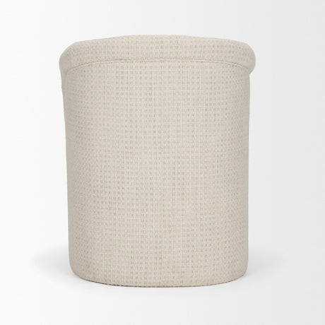 Curtis Cream Fabric Barrelback Half-Moon Base Dining Armchair from Mercana - Luna Furniture