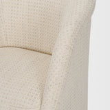 Curtis Cream Fabric Barrelback Half-Moon Base Dining Armchair from Mercana - Luna Furniture