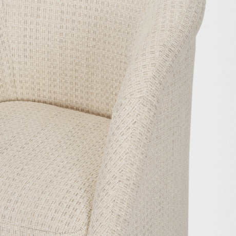 Curtis Cream Fabric Barrelback Half-Moon Base Dining Armchair from Mercana - Luna Furniture