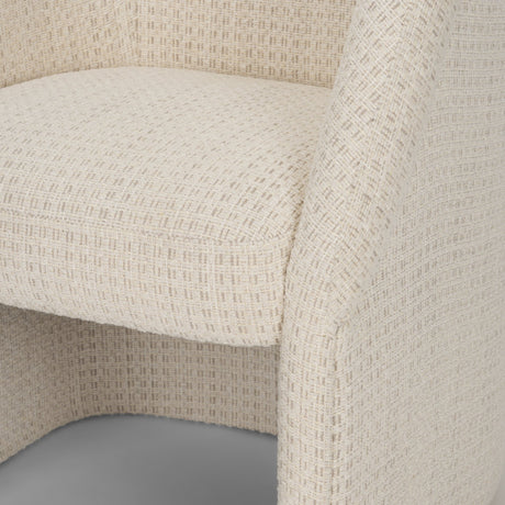 Curtis Cream Fabric Barrelback Half-Moon Base Dining Armchair from Mercana - Luna Furniture