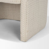 Curtis Cream Fabric Barrelback Half-Moon Base Dining Armchair from Mercana - Luna Furniture