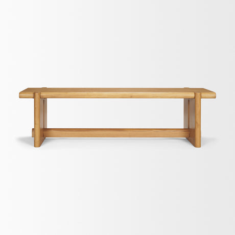 Rowan Light Brown Oak Wood Bench from Mercana - Luna Furniture