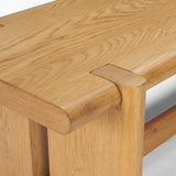 Rowan Light Brown Oak Wood Bench from Mercana - Luna Furniture