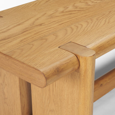 Rowan Light Brown Oak Wood Bench from Mercana - Luna Furniture