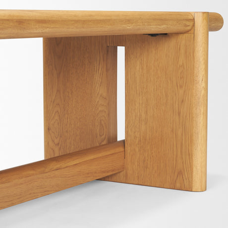 Rowan Light Brown Oak Wood Bench from Mercana - Luna Furniture