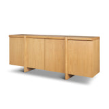Rowan Light Brown Oak Wood Closed 4 Door Sideboard from Mercana - Luna Furniture