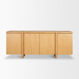 Rowan Light Brown Oak Wood Closed 4 Door Sideboard from Mercana - Luna Furniture