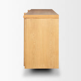 Rowan Light Brown Oak Wood Closed 4 Door Sideboard from Mercana - Luna Furniture