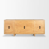 Rowan Light Brown Oak Wood Closed 4 Door Sideboard from Mercana - Luna Furniture
