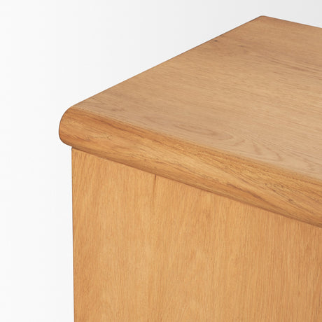 Rowan Light Brown Oak Wood Closed 4 Door Sideboard from Mercana - Luna Furniture