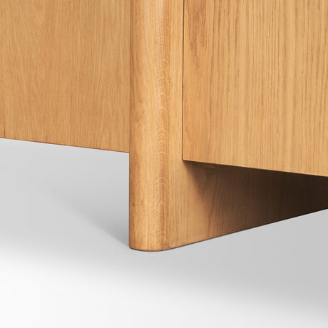Rowan Light Brown Oak Wood Closed 4 Door Sideboard from Mercana - Luna Furniture