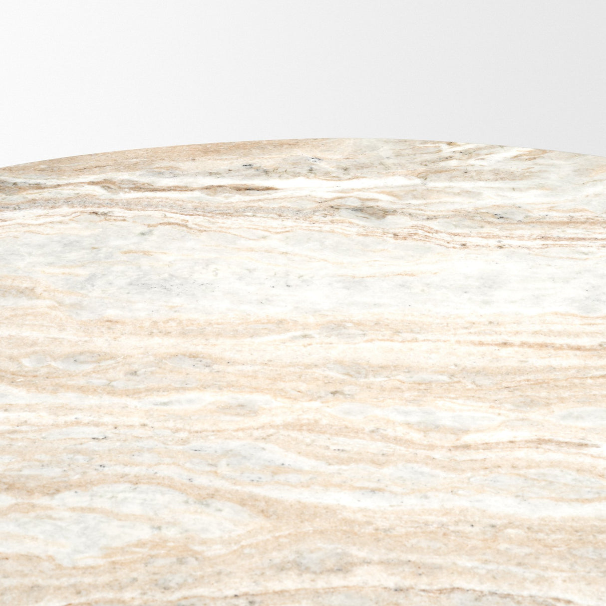 Marbrello 60" Pink Marble Top Espresso Brown Fluted Wood Round Dining Table from Mercana - Luna Furniture