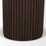 Marbrello 60" Pink Marble Top Espresso Brown Fluted Wood Round Dining Table from Mercana - Luna Furniture