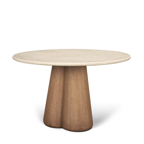 Marilyn 48" Botticino Marble W/ Light Brown Wood Base Dining Table from Mercana - Luna Furniture